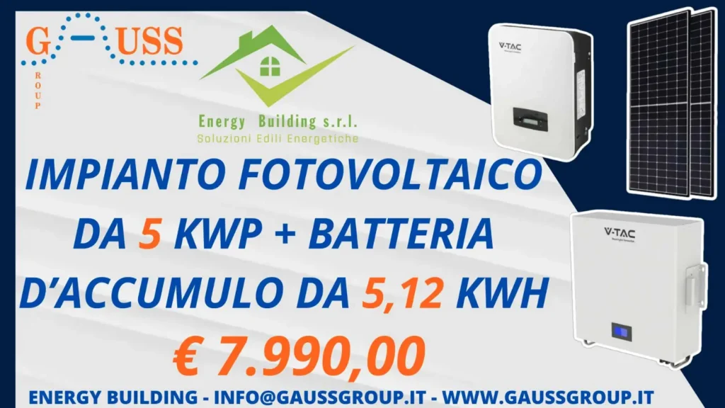 Offerta impianto fotovoltaico 5kwp con accumulo Gauss Group