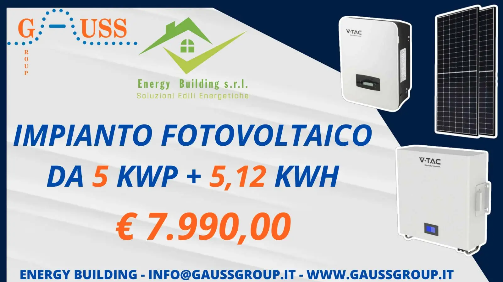 Offerta impianto fotovoltaico 5kwp con accumulo Gauss Group